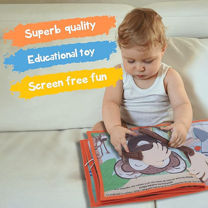 Bilingual Quiet Book for Toddlers | Written in English and Spanish | Activity Book for Toddlers 1 Plush Toy Included | Carry on Travel Play and Learn Sensory Toy | Libros en Español para Niños.