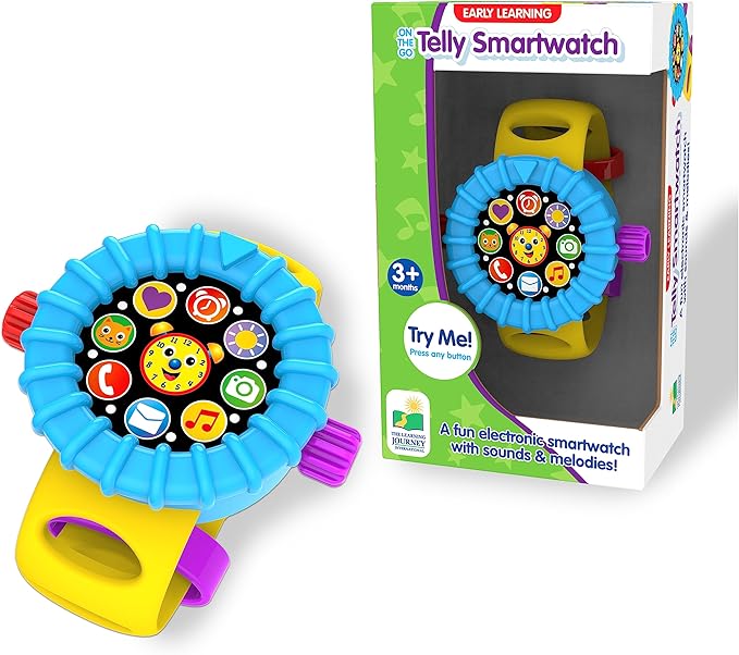 The Learning Journey: Early Learning - On The Go Telly Smartwatch – Baby and Toddler Pretend Play Kids Watches - Toys & Gifts for Boys & Girls Ages 3 Months and Up – Award Winning Toy