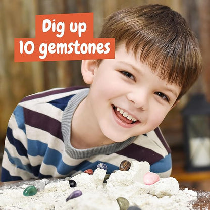 Science4you Gemstone Dig Kit for Kids – Learn About Gemstones & Archeology with This Excavation Kit, Discover All The Incredible Minerals, A Archeology Gift for Boys & Girls Age 6 7 8 9+