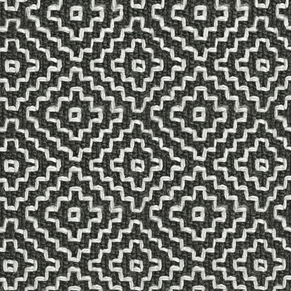 SIMPLIHOME Briella 18 Inch Boho Square Woven Outdoor/ Indoor Pouf in Grey and White Recycled PET Polyester, For the Living Room, Bedroom and Kids Room