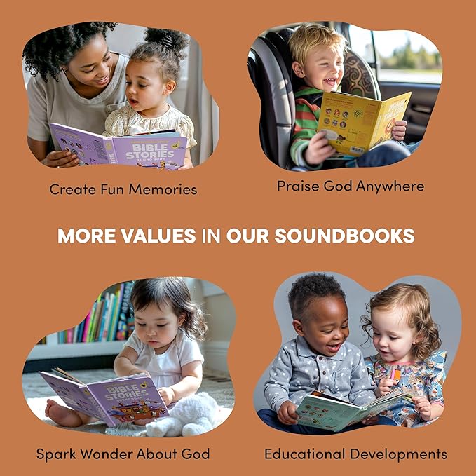Praise The Lord Christian Sound Books for Kids - 6 Bible Songs for Toddlers – Christian Easter Gifts for Kids, Baby Books & Toys for Kids - Easter Basket Essentials, Baptism, Christening Baby Gifts