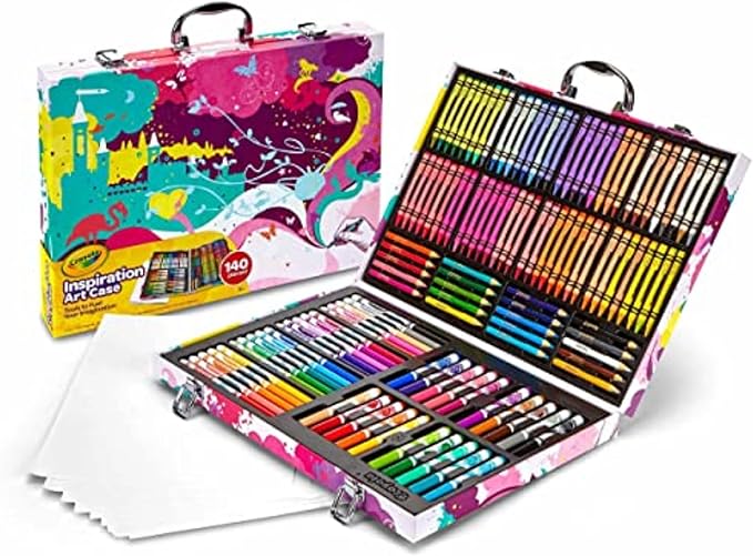 Crayola Inspiration Art Case Coloring Set - Tie-Dye (140ct), Art Set For Kids, Kids Art Supplies, Easter Basket Stuffer, Gift for Girls & Boys, Ages 5+ [Amazon Exclusive]