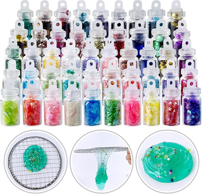 ESSENSON Slime Making Kit - Slime Supplies for Girls & Boys, Crystal Clear Slime, Glitter, Charms, Fishbowl Beads - Kids Art Craft Toys Gifts Age 3+
