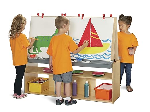 Young Time Jonti-Craft 7093YT 4 Station Art Center, Wood