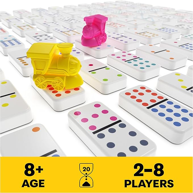 Pack & Go Mexican Train Dominoes from Spin Master Games Portable Dominoes Set Kids Games Classic Board Games for Adults and Kids Ages 8 and Up
