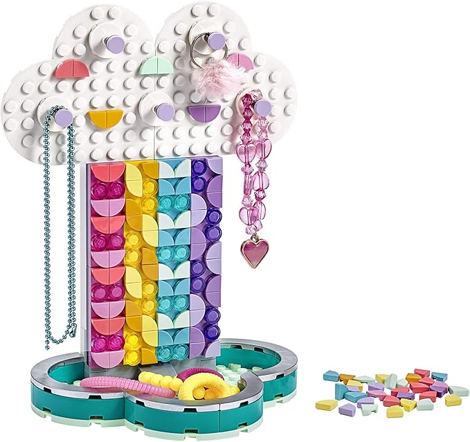 LEGO DOTS Rainbow Jewelry Stand 41905 DIY Craft Decorations Kit, A Fun Toy for Kids who Like Creating Arts and Crafts Bedroom Decor Accessories (213 Pieces)