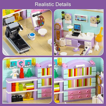 Friends House Building Block Sets, Girls Mini Study Fitness Room Friendship Playhouse Apartment Bricks Kit Birthday for Adults Kids 8-12 6-12 10-12 7-9 (623 PCS)