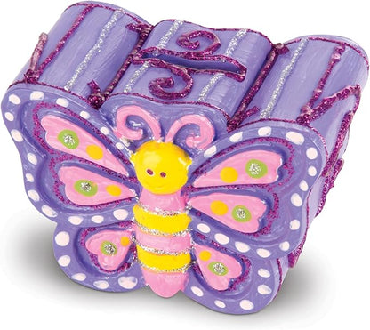 Melissa & Doug Created by Me! Favorite Things Craft Kits Set: Decorate-Your-Own Flower and Heart Treasure Boxes and Butterfly Bank