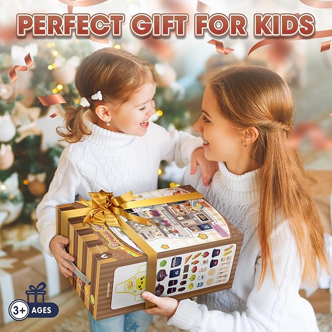 Mini Kids Kitchen Playset with Apron, Play Kitchen Toy with Realistic Steam and Lights, Play Sink and Toy Kitchen Accessories, Pretend Play Gift for Toddlers 3-5 Boys Girls (Grey)