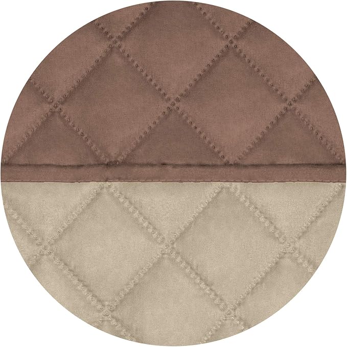 PureFit Reversible Quilted Sofa Cover, Water Resistant Slipcover Furniture Protector, Washable Couch Cover with Non Slip and Elastic Straps for Kids, Dogs, Pets (Oversized Recliner, Brown/Beige)