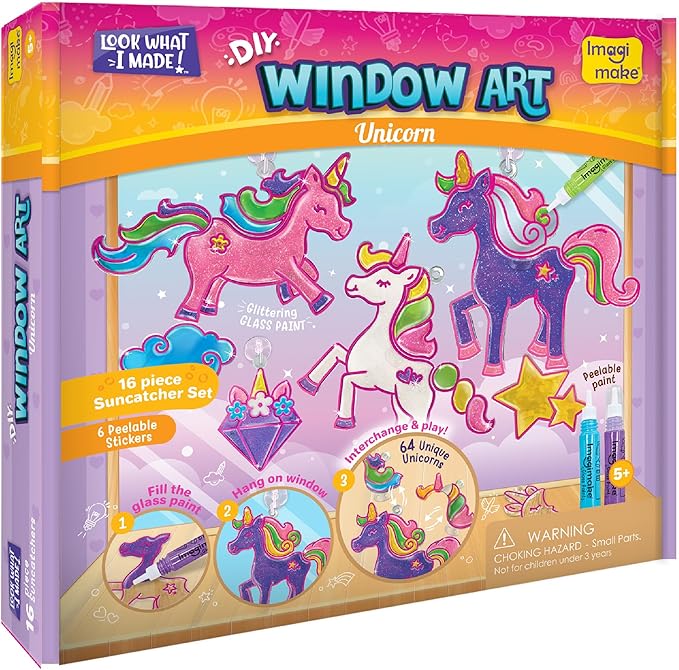 Imagimake Window Art Unicorn Toy Painting Kit | Suncatcher Art Supplies | Unicorn Toys for Girls Age 5-8 | Arts and Crafts for Kids Ages 8-12 | 6 Year Old Girl Gifts | Birthday Gifts for Girls