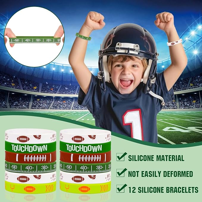 Football Party Favors Football Party Supplies with Football Spinners Mini Football Keychain Sticker Slaps Bracelets Thank You Tags for Football Birthday Decorations Goodie Bag Stuffers Classroom Prize