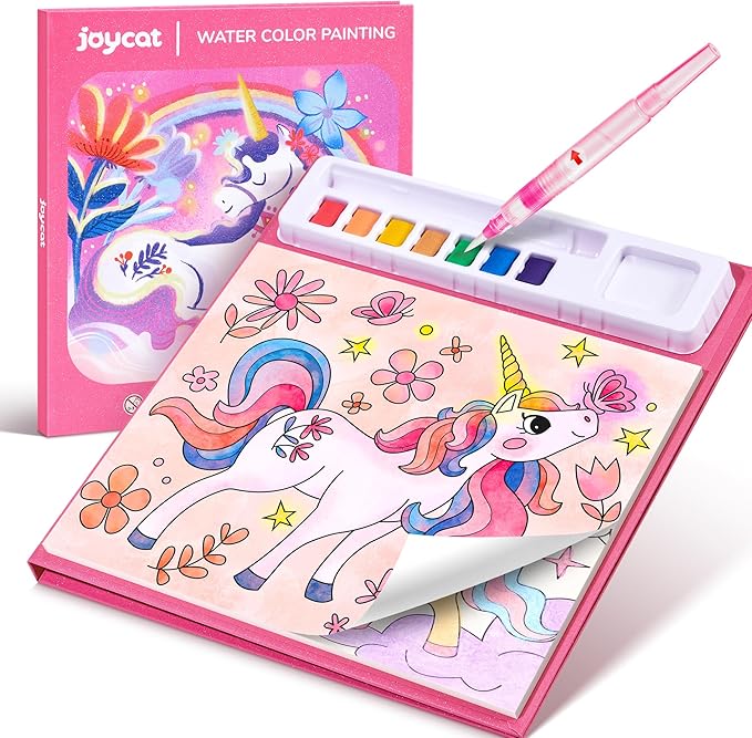 JoyCat Paint with Water Coloring Books for Toddlers, Watercolor Painting Sets for Kids Ages 3-5 4-8, Arts and Crafts Drawing Activities Toy Birthday Gifts for Boys Girls (Magical Pony)