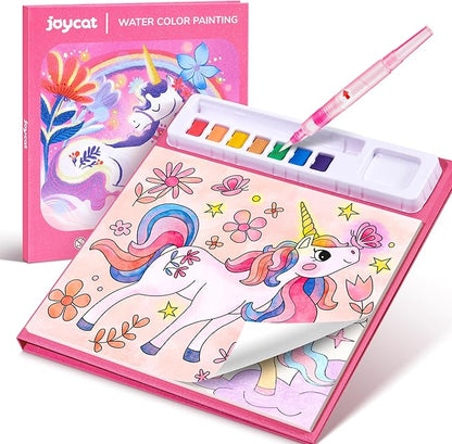 JoyCat Paint with Water Coloring Books for Toddlers, Watercolor Painting Sets for Kids Ages 3-5 4-8, Arts and Crafts Drawing Activities Toy Birthday Gifts for Boys Girls (Magical Pony)