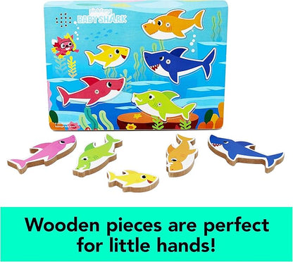 Spin Master Games, Pinkfong Baby Shark Musical Wooden Sound Puzzle, Plays Viral Song, Baby Shark Toddler Toys, for Fans of Baby Shark & Kids Who Love Music, for Ages 2 & Up