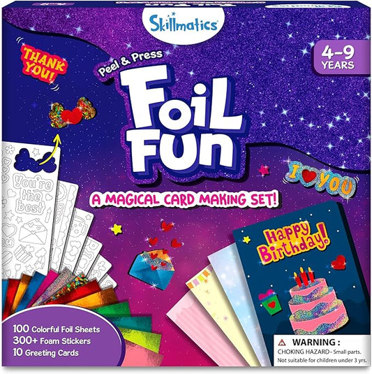 Skillmatics Art & Craft Activity - Foil Fun Card Making Set, No Mess Art for Kids, Craft Kits & Supplies, DIY Creative Activity, Valentine's Day Gifts for Girls & Boys Ages 4, 5, 6, 7, 8, 9