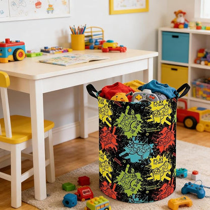 Game hamper,Waterproof foldable Kids laundry basket,Nursery Hamper,Games Room decor,Toy organizer,clothes basket(Game)