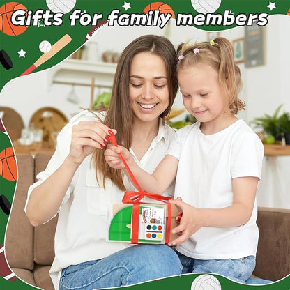 Gosodeny 24 Sets Valentines Watercolor Paint Set Painting Cards Painting Canvas Panel with Wooden Easel Watercolor Paint Painting Brush Kit Valentines Day Cards Packaging Bag Set Gifts