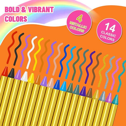 Face Paint Crayons for Kids - 18pcs Non-Toxic, Washable Face Paint Sticks| Easy to Use, Safe for Sensitive Skin and Perfect for Kids Party, Easter Makeup, School Event, Cosplay