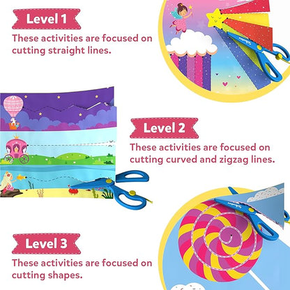 Skillmatics Art & Craft Activity Kit - Snip, Snip Unicorns & Princesses, Develop Scissor Skills, Child Safe, TikTok Viral Sensation, Gifts for Girls & Boys Ages 3, 4, 5, 6, 7