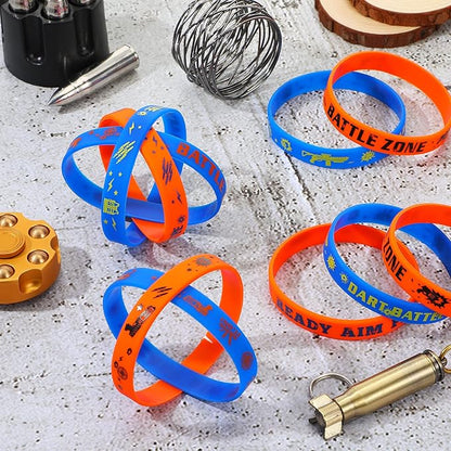 36 pcs Dart Battle Party Favor Dart Gun Themed Birthday Party Silicone Rubber Bracelet Wristbands Wars Gun Birthday Party Favor