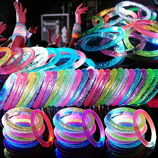 120 Pack LED Light Up Bracelets, Glow in the Dark Party Supplies, 6 Color Glow Bracelets, Rave Party Favors for Kids/Adults Birthday, Concert,Goodie Bag Fillers, New Year