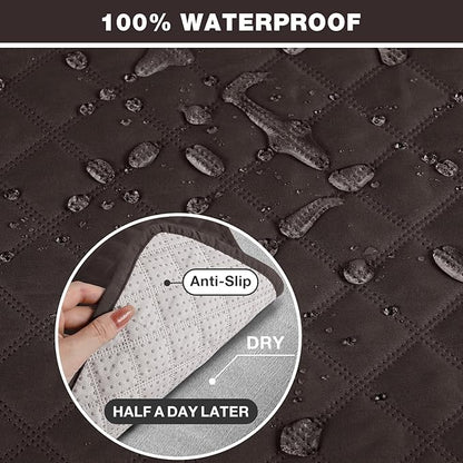 TAOCOCO Recliner Sofa Slipcover Couch Covers for 3 Cushion Couch, Pet Sofa Cover for 3 Seat Recliner Sofa, Washable Reclining Sofa Cover Furniture Protector with Elastic Straps(3 Seater, Chocolate)