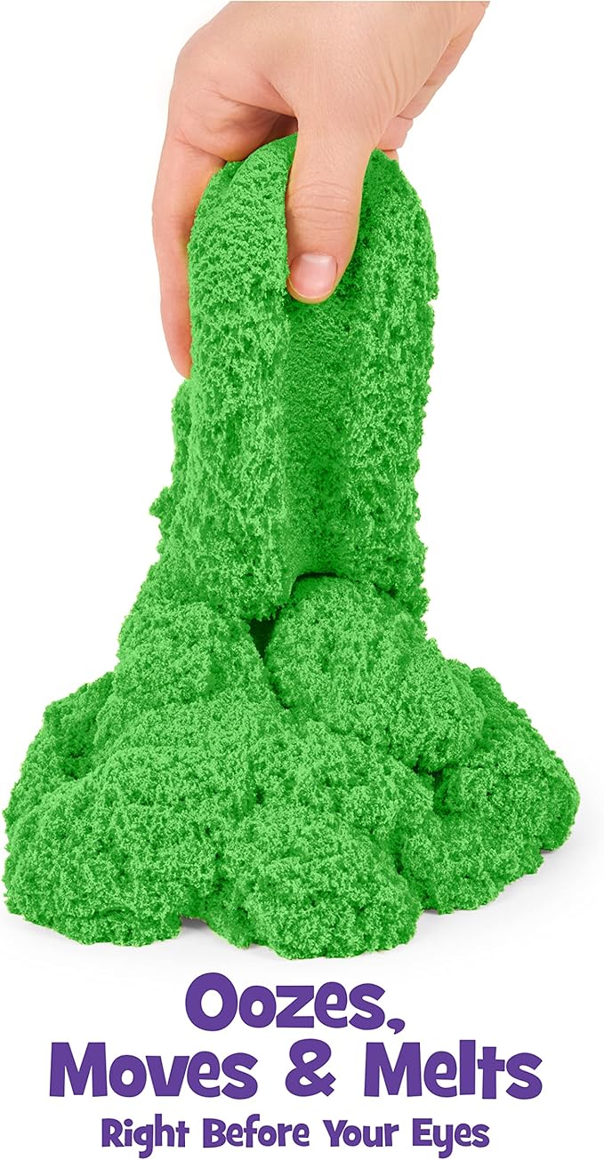 Kinetic Sand, The Original Moldable Sensory Play Sand Toys for Kids, Green, 2 lb. Resealable Bag, Ages 3+