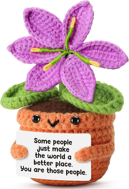 Purple Crochet Lily Flower Doll – Happy Birthday Gift for Women, Thank You Appreciation Gifts for Coworkers, Teachers, Friends, Mothers Day unique Gifts for Mom form Daughter Easter Basket Stuffers
