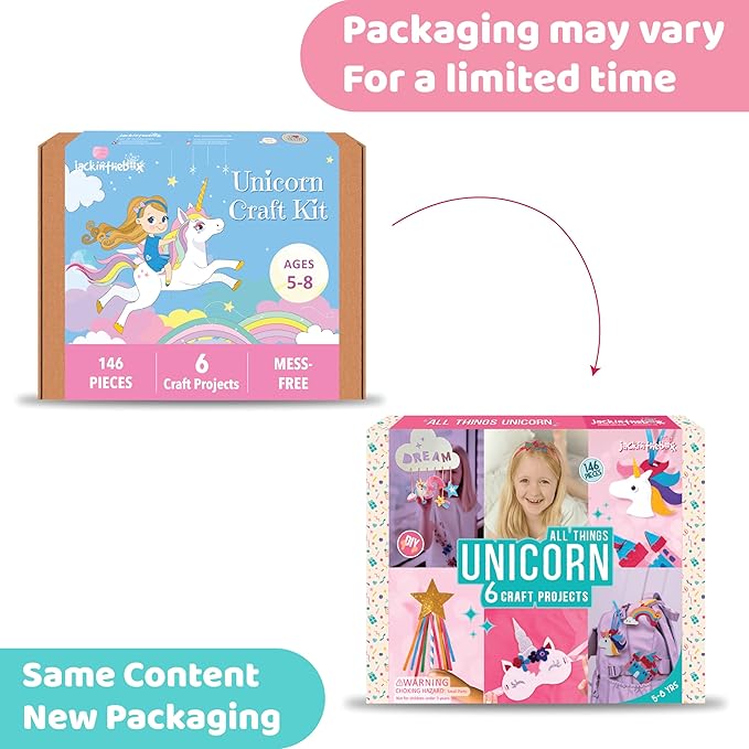 jackinthebox Unicorn Crafts for Kids Ages 5-8, 6-in-1 Unicorn Gifts for Kids, Unicorn Craft Kit, Unicorn Toys, Unicorn Arts and Crafts for kids Aged 5 6 7 8 Years