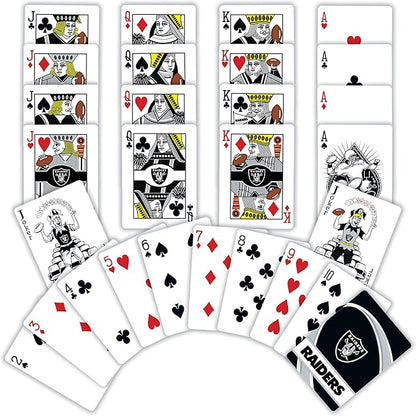 MasterPieces - NFL Playing Cards, Officially Licensed Las Vegas Raiders Football Deck, Family Games for Adults and Kids, Standard Index