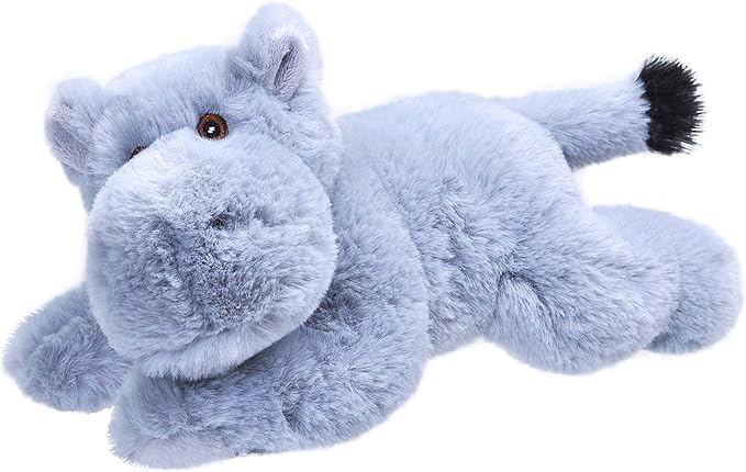 Wild Republic EcoKins Mini Hippo Stuffed Animal 8 inch, Eco Friendly Gifts for Kids, Plush Toy, Handcrafted Using 7 Recycled Plastic Water Bottles (24803)