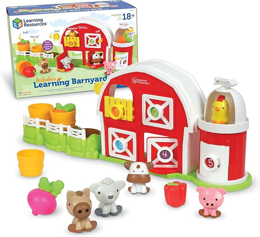 Learning Resources Peekaboo Learning Barnyard Playset, Toddler Learning Toys, Preschool Learning Activities for Boys and Girls, Easter Toys for Kids, Ages 18+ Months