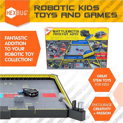 HEXBUG BattleBots Arena MAX, Remote Control Robot Toys for Kids with Over 30 Pieces, STEM Toys for Boys & Girls Ages 8 & Up, Batteries Included