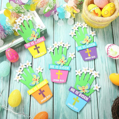 Honoson 20 Sets Mother's Day Crafts for Kids Color Your Own Mother's Day Handprint Bouquet with Watercolor Pens Mother's Day Craft Gifts from Kids for Mother's Day Family Activities Art (Bee)
