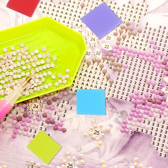100Pcs Diamond Art Painting Glue Clay Wax,DIY 5D Diamond Art Accessories Tools Supplies Set with Storage Box,Colorful Clay Embroidery Painting Set Cross Stitch DIY Crafts Tool
