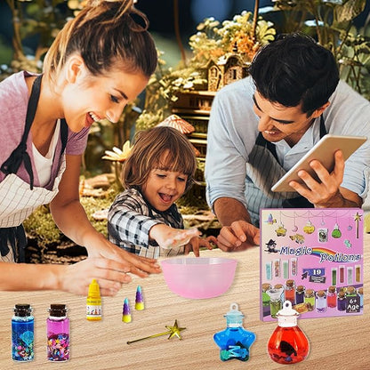 Fairy Mixies Potions Set with Magic for Kids, DIY 19 Bottles Mixies Potions for Christmas, Creativity‌ Art Craft Toy for Girls, Fun Birthday Gift Toys for Girl 6 7 8 9 10