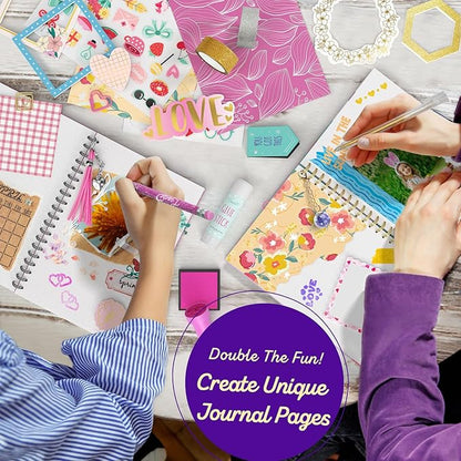 LAOESE 2-Pack DIY Journal Kit for Girls - Birthday Easter Gifts for Girls 8 9 10 11 12 13 14 Years Old - Arts & Crafts for Teen Girl Gifts Trendy Stuff - Scrapbook & Diary Supplies Toys Set