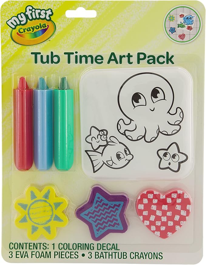 Crayola Taste Beauty My First Tub Time Art Pack, Bath-Time Toys with Red, Green, and Blue Crayons