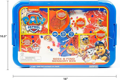 Official Paw Patrol Seek & Find Sensory Bin, Ready-to-Use Sensory Toys, Sensory Bin for Kids with Lid, Play Sand, Scoops & Tongs, Paw Patrol Toys, Sensory Toys for Toddlers 3-4