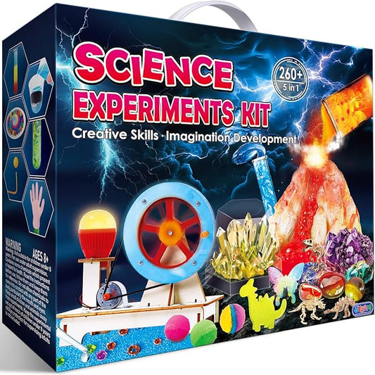 UNGLINGA 260+ Experiments Science Kits for Kids, S.T.E.M Science Projects, Chemistry Set, Christmas Birthday Toys Gifts Idea for Boys Girls, Dig Volcano Gemstones, Educational Scientist Set