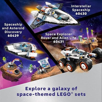 LEGO City Space Explorer Rover and Alien Life Toy, Space Gift for Boys and Girls Ages 6 and Up with 2 Minifigures, Robot and Extraterrestrial Figures, Pretend Play STEM Toy, 60431