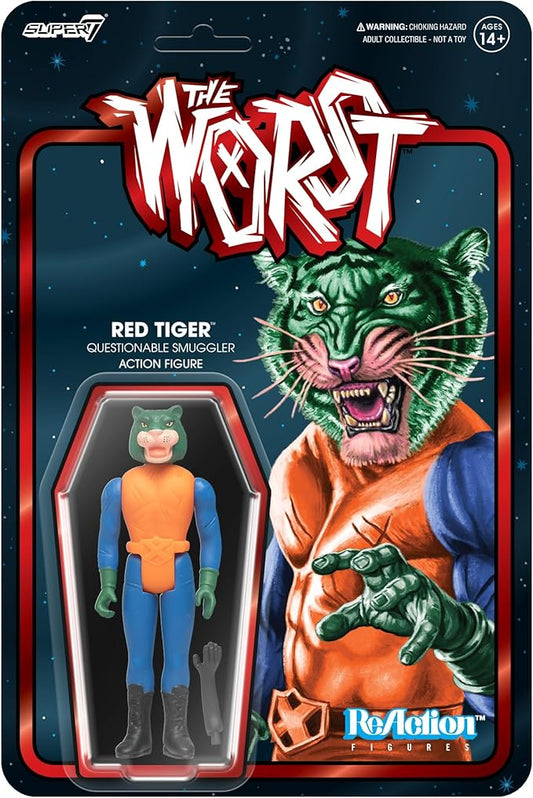 Super7 The Worst Red Tiger Scum Squad - 3.75" The Worst Action Figure with Accessory Collectibles and Retro Toys
