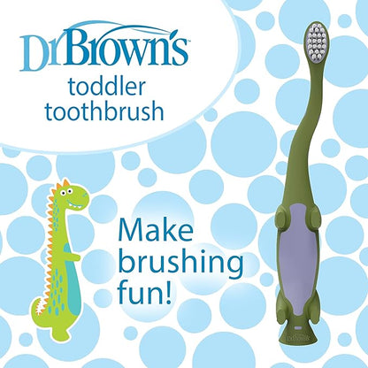 Dr. Brown's Toddler Toothbrush, Dinosaur, Green, 1-Pack