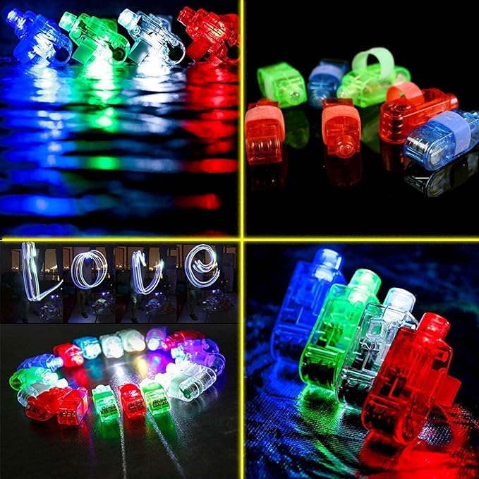 MIBOTE 83Pcs Led Light Up Toys Party Favors Glow in the Dark Party Supplies for Kid/Adults Halloween with 50 Finger Lights, 8 Jelly Rings,Flashing Glasses,Bracelets, Fiber Optic Hair Lights