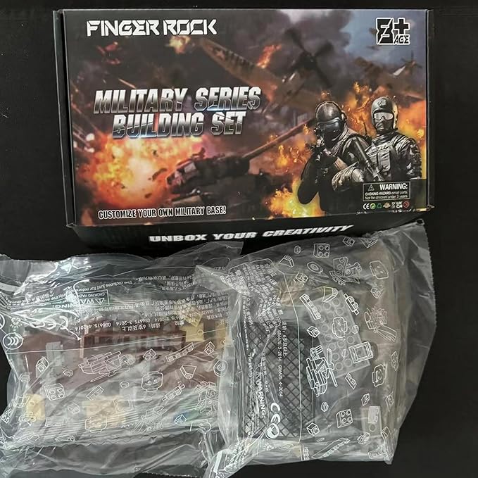 Finger Rock Military Base Series Small Suspension Building Set, WW2 Army Mini War Accessories Kits, DIY Defence Base Guard Tower Base Guns Army Supplies Block Toy for Kids 8 10 12 14