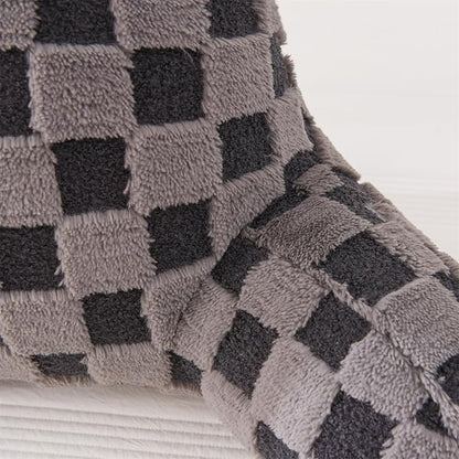 Aimuan Checkered Reading Pillow Bed Rest Wedge Backrest Checkerboard Pillow with Arms Back Support for Sitting Up in Bed Cushion Incline Rest Sleeping Snoring Pillow (Dark Grey,Standard)