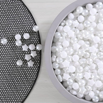 GOGOSO White Ball Pit Balls with Star Balls - Crushproof Plastic Balls for Babies Toddlers Kids Children for 1 2 3 4 5 Years Old,Friendship Bracelet,2.15inches 100pcs