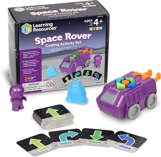 Learning Resources Space Rover Coding Set,23 Pieces, Ages 4+,Coding for Kids, Coding Toys, Kids STEM Toys, STEM Toys for Classroom,Space Toys,Astronaut Toys