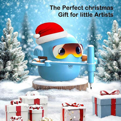 Drawing Robot for Kids Montessori Painting Toys for 3 4 5 6 7 8 Year Old, Voice Interactive Educational Drawing Machine with 100 Cards,16 Colorful Pens & Music-Gift for Boys Girls